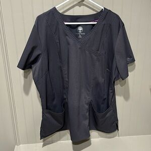 Healing hands purple label grey scrub top- 3X